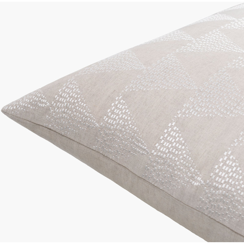 Theodore Accent Pillow, 20"H x 20"W, Beige/Off White Geometric 1