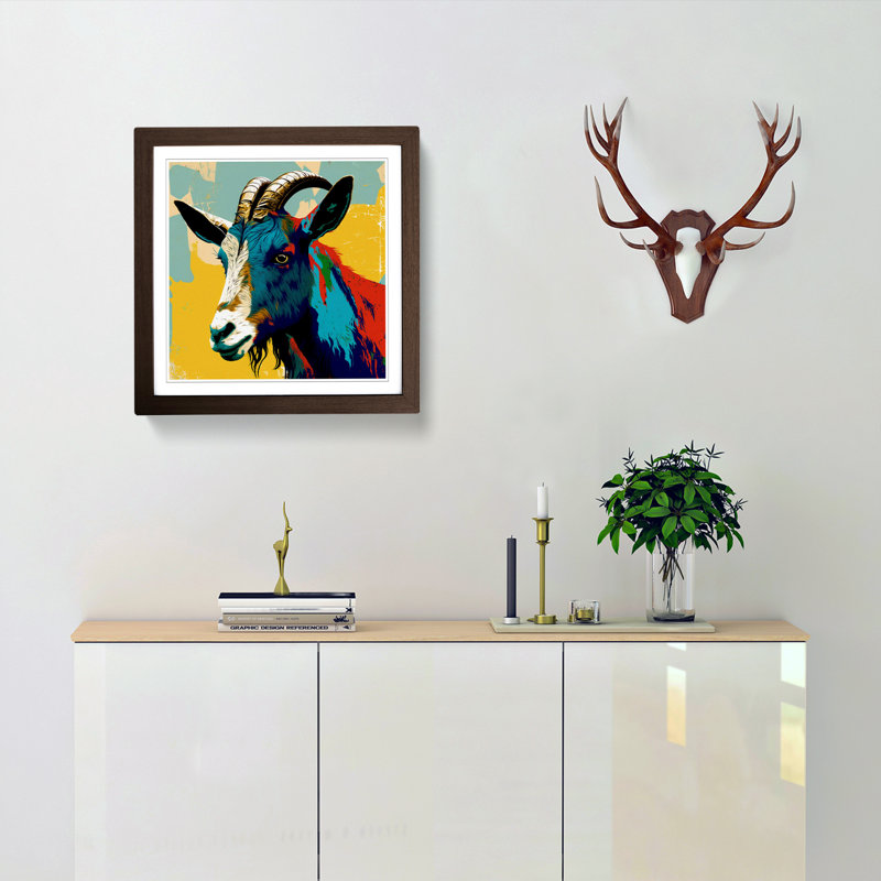 Goat Pop Art - Framed Print, Walnut