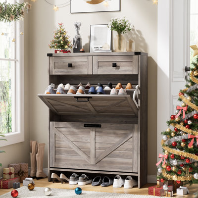 16 Pair Flip Down Shoe Storage