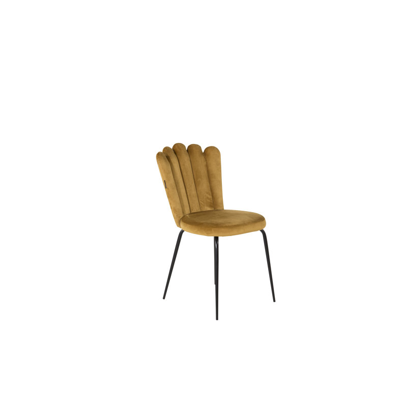 48cm H Tufted Velvet Upholstered Side Chair, Yellow