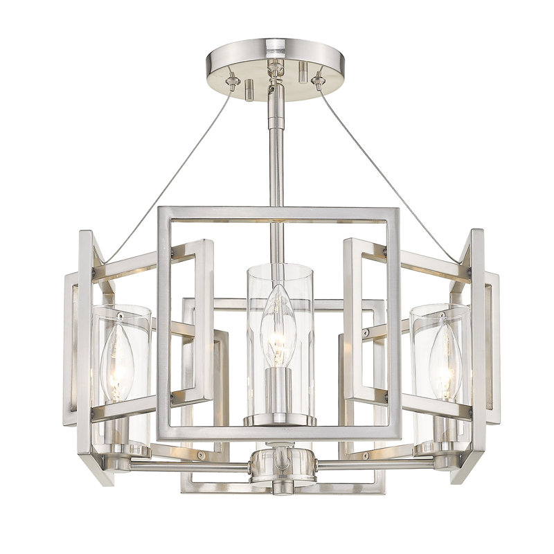 Lustre géométrique à 4 lumières Newlin, Étain