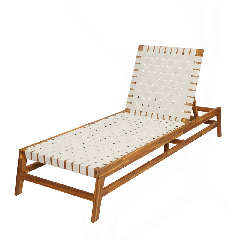 Outdoor Rope Chaise Lounge, Natural, White