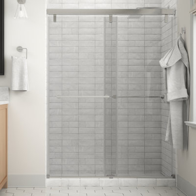 Trinsic 60 in. x 71-1/2 in. Mod Semi-Frameless Sliding Shower Door and 1/4 in. (6mm) Clear Glass