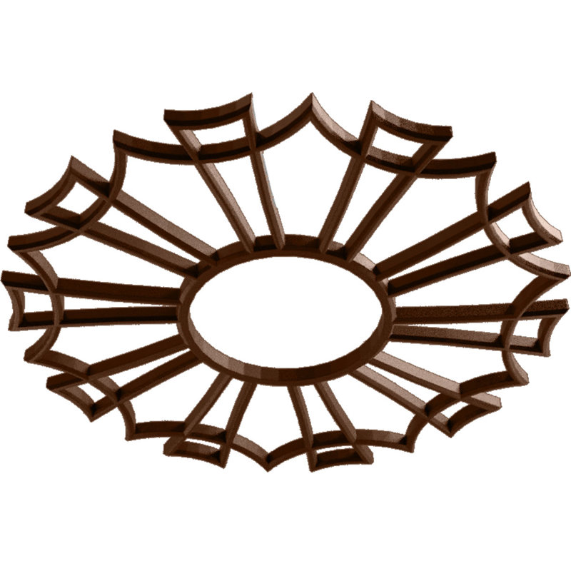 Médaillon de plafond perforé en PVC de qualité architecturale 22 po x P 7 po x P 3/4 po P, Augustus, Cuivre