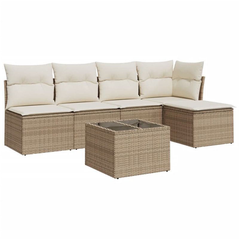 Grand canapé modulaire en rotin PE Vidaxl, Beige