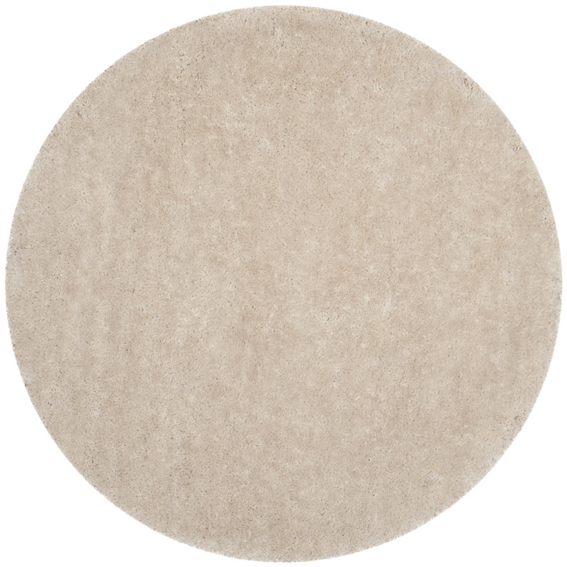 Jayne Shag Hand Tufted Performance Solid Color Rug, Round 3'