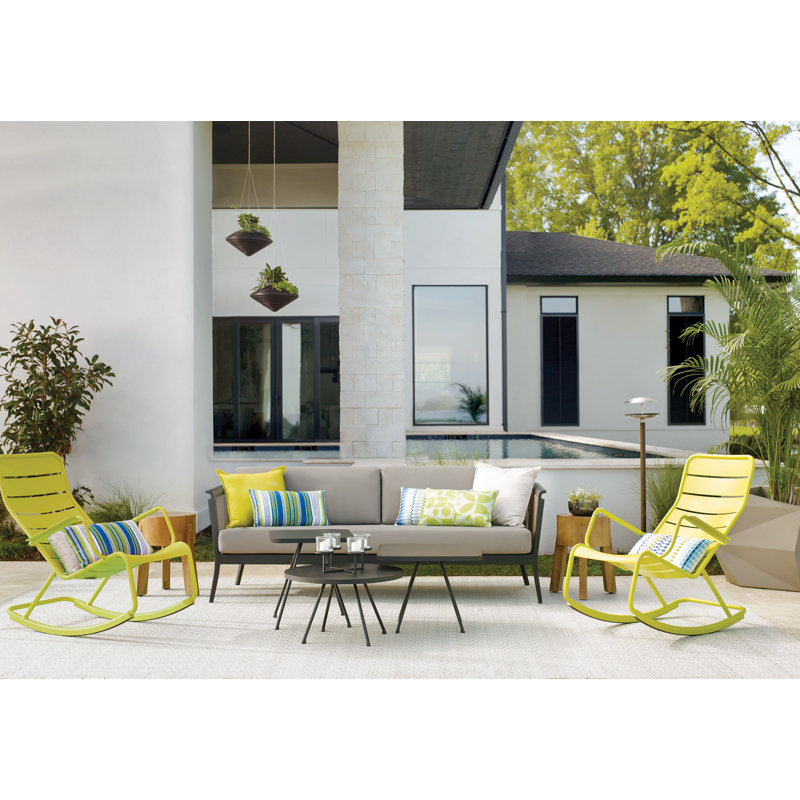 Attol Outdoor Square Coffee Table, Anthracite, 17.63" W x 17.63" L x 19.19" H