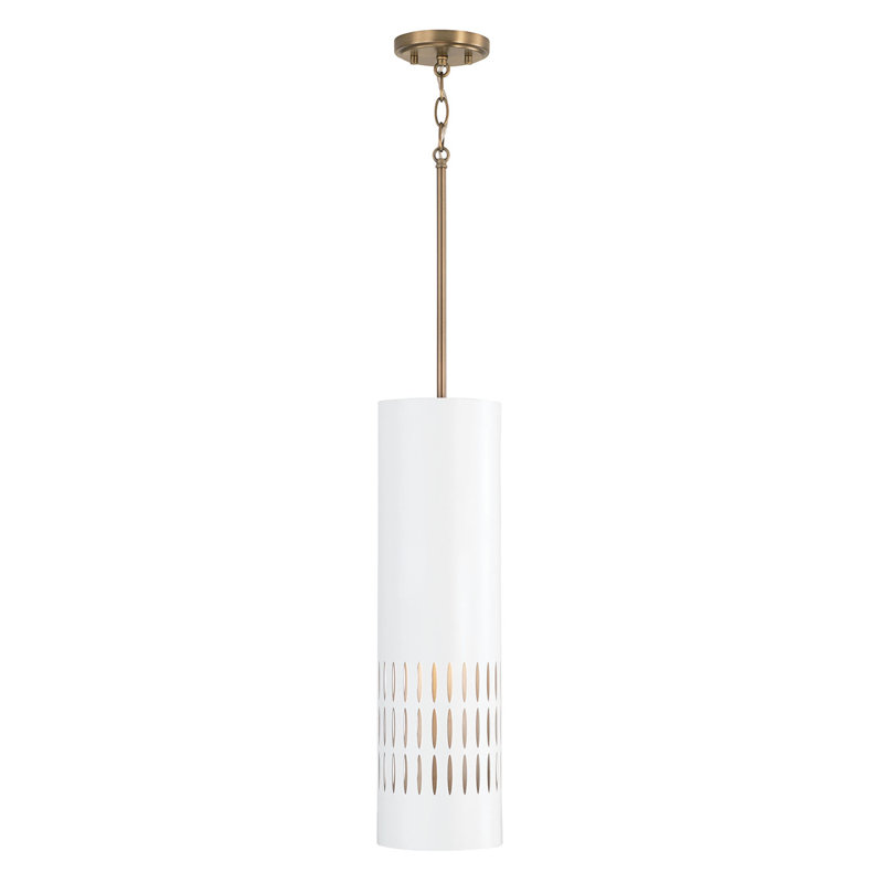 Luminaire suspendu cylindrique 1 lumière Chemar, H 21,75 po x l 6,25 po x P 6,25 po