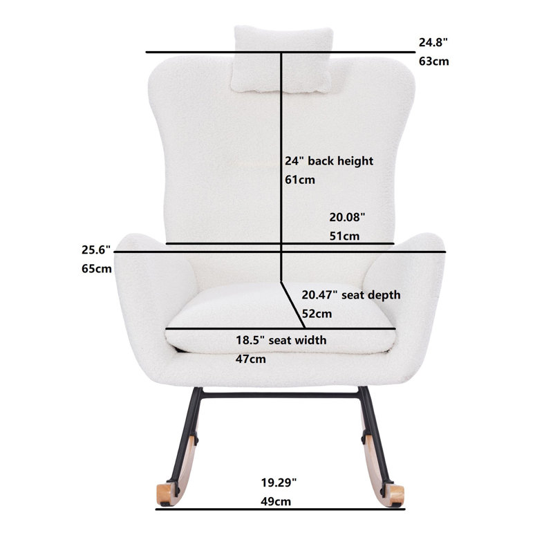 Chaise berçante Teddy, Blanc
