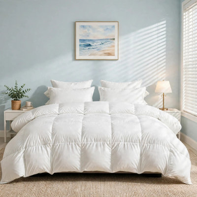  All Season Baffle Box Down Feather Medium Warmth Comforter Duvet Insert, California King
