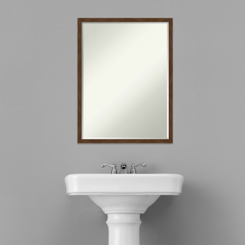 Medan Wood Flat Wall Mirror, 25'' x 19''