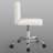Lavdi White Armless Office Desk Chair Modern Tufted Task Chair Faux Leather Upholstered Computer Chair with Adjustable Seat Height-572833961