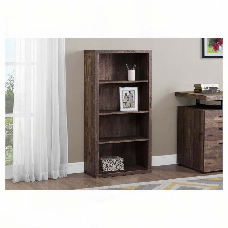 Bookshelf, Bookcase, Etagere, 5 Tier, 48"h, Office, Bedroom, White Laminate, Contemporary, Modern, White