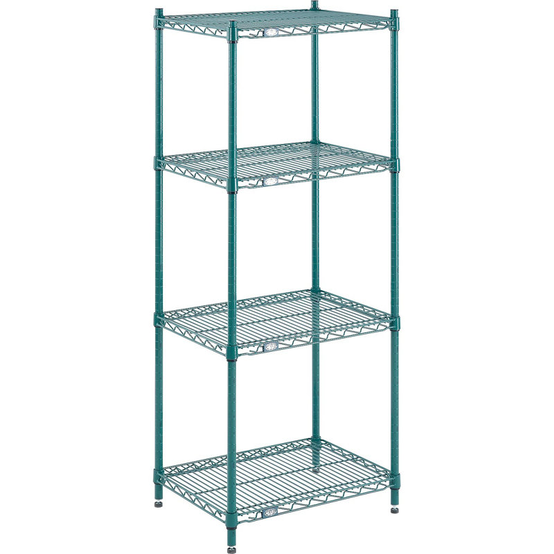 Étagère à 4 tablettes, H 86 po x l 24 po x P 18 po, Polyester vert