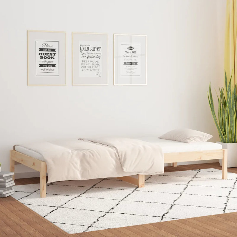 Kalise Day Bed Single Solid Wood Pine, Single (3'), Brown