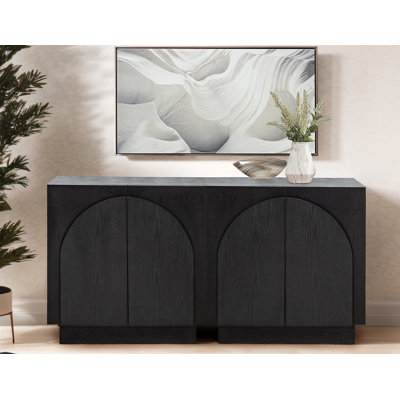 Solid Wood Arched Storage Cabinet Credenza by Hokku Designs