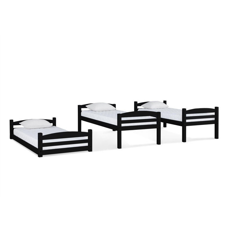 Cvyatko Twin over Twin Triple Bunk Bed, Black