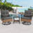 3-Piece Outdoor Conversation Set with Wicker Swivel Rocking Chairs and Side Table