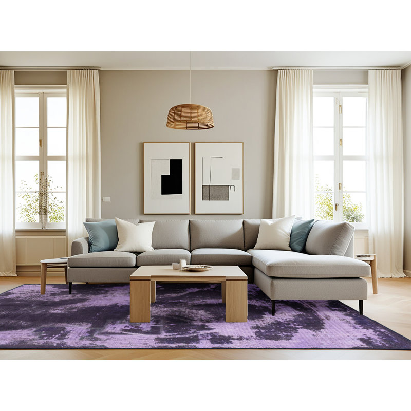 Tapis 100% abstrait 2041 lavable à la machine, Rectangle 8 pi x 12 pi
