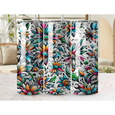 Choose Handmade Tumblers 591ml Vacuum Insulated Stainless Steel (18/8) Travel Tumbler with Straw