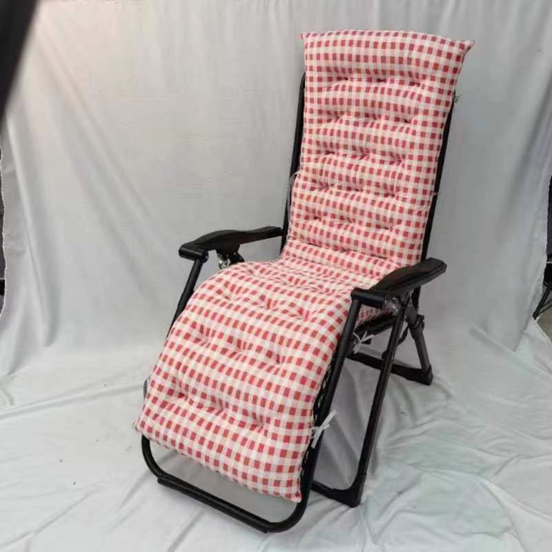 Outdoor 4'' Rocking Chair Chair Pad, Red Grid, 63"W x 20"D