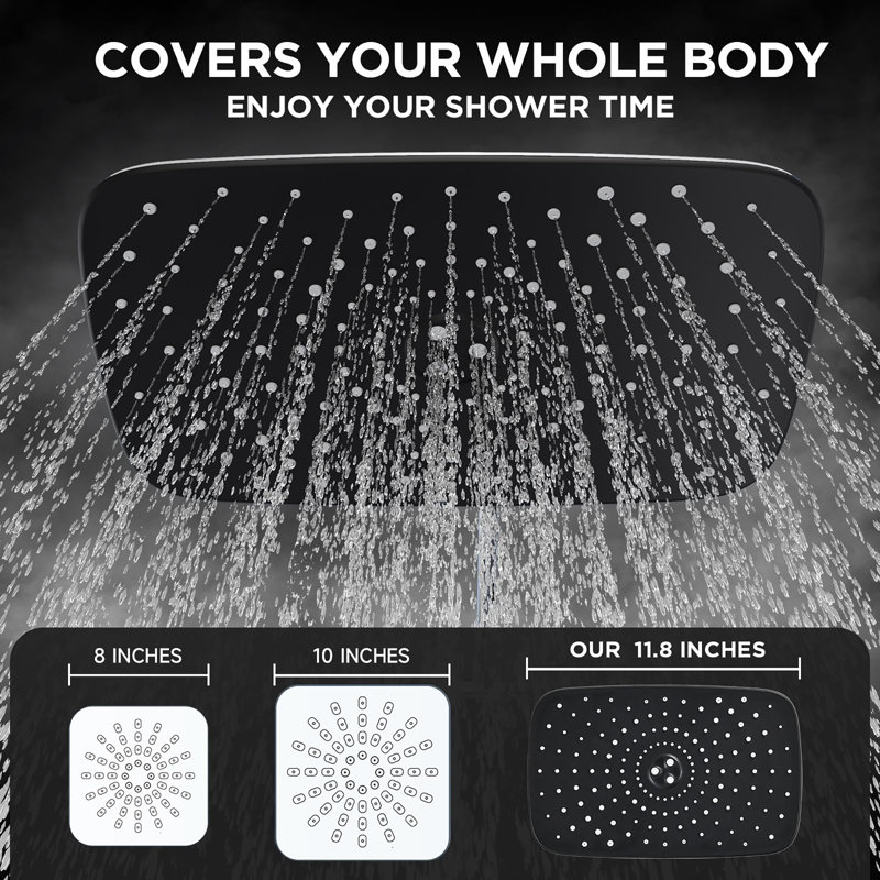 Rain Shower Head and Wide Showerhead Combo, Chrome