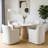 Upholstered Dining Chairs With Casters, Fully Assembled Barrel Back Armchair, Solid Wood Accent Vanity Chair For Dining Room Living Room-450845157
