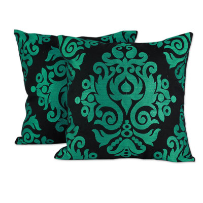  Housse de coussin en coton brodé Beauty