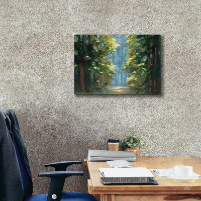 «Sunlit Forest Blue C» par Julia Purinton, art mural sur toile