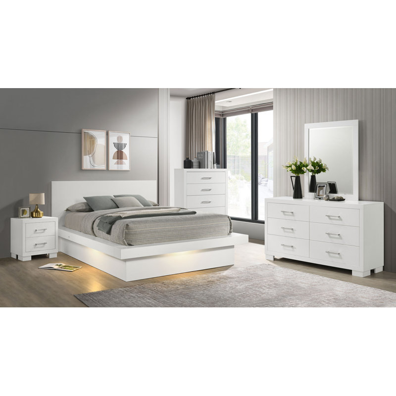 Ensemble de chambre à coucher 5 pièces avec très grand lit Toffey