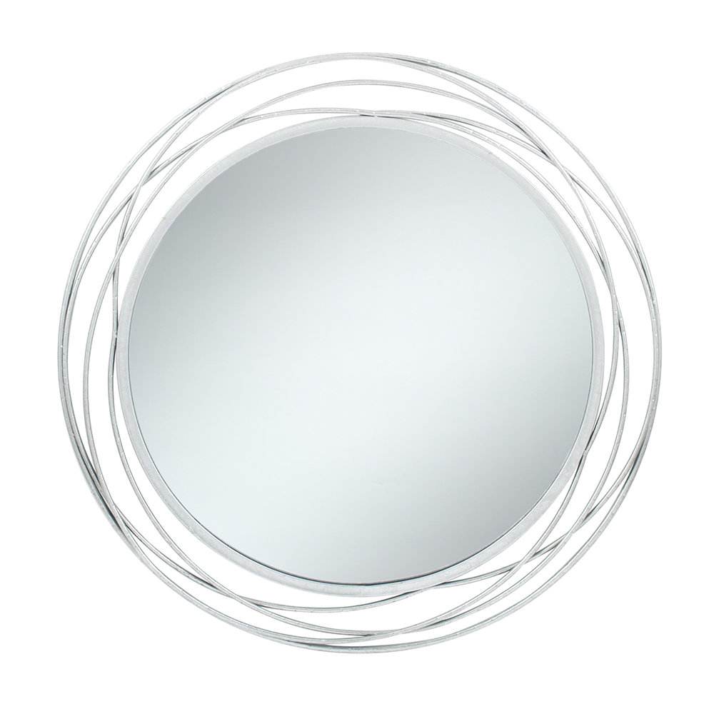 Javin Round Metal Swirl Framed Wall Mounted Accent Mirror