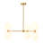 6-Light Up-down Frosted Dome Glass Linear Chandelier