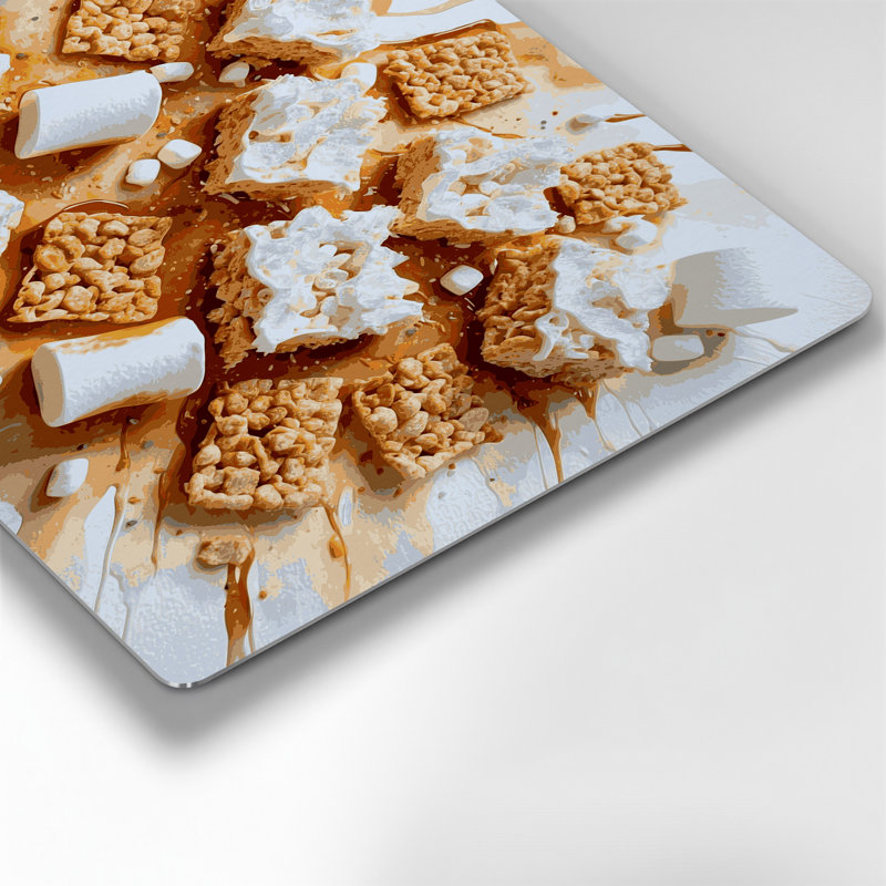 Desserts, riz, Krispies, friandises, art mural en métal gris