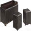 Banc de rangement en cuir avec 2 repose-pieds latéraux, noir