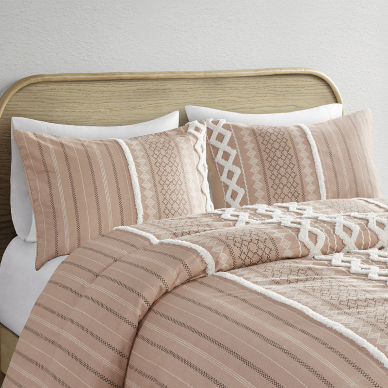 Blush Pink Full Cotton Down Alternative Comforter Set