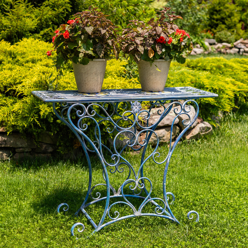 43 po Table rectangulaire en fer Piazza, Blue