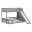 Twin Over Full Solid Pine Wood Bunk Bed – Slide, Storage Staircase & Safety Guardrails-718220147
