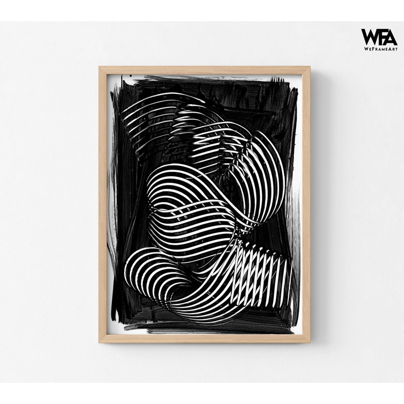 «Henri I» par Urban Road, décor de couloir abstrait noir et blanc, impression abstraite moderne noire audacieuse, impression d'art visuel alternatif