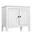 Meuble-lavabo 24 po en bois massif blanc avec plateau en céramique