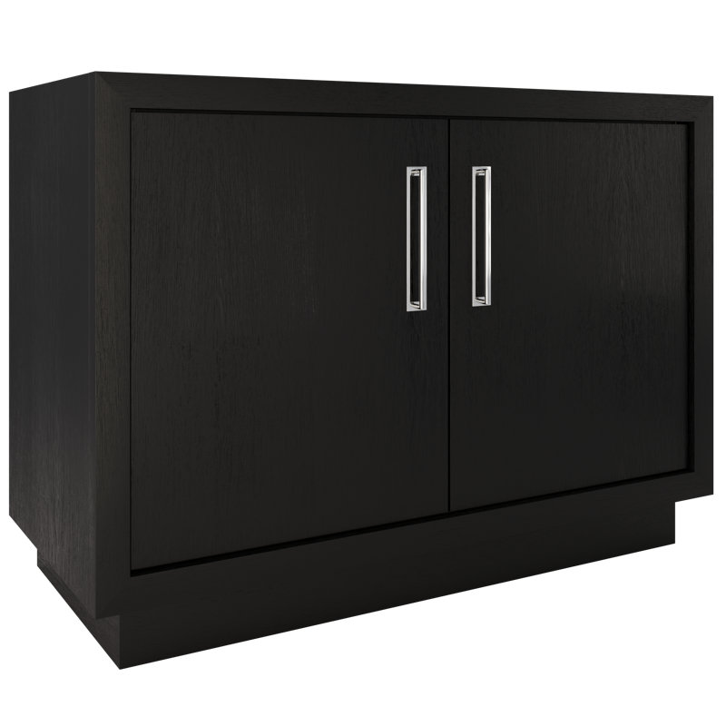 Meuble-lavabo simple Avalon, Noir classique, 48", Chrome poli