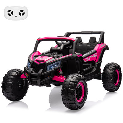 24V 2-Seater Kids Ride On UTV Car, Electric Vehicle w/Remote Control, LED Lights, Music, Suspension, EVA Wheels