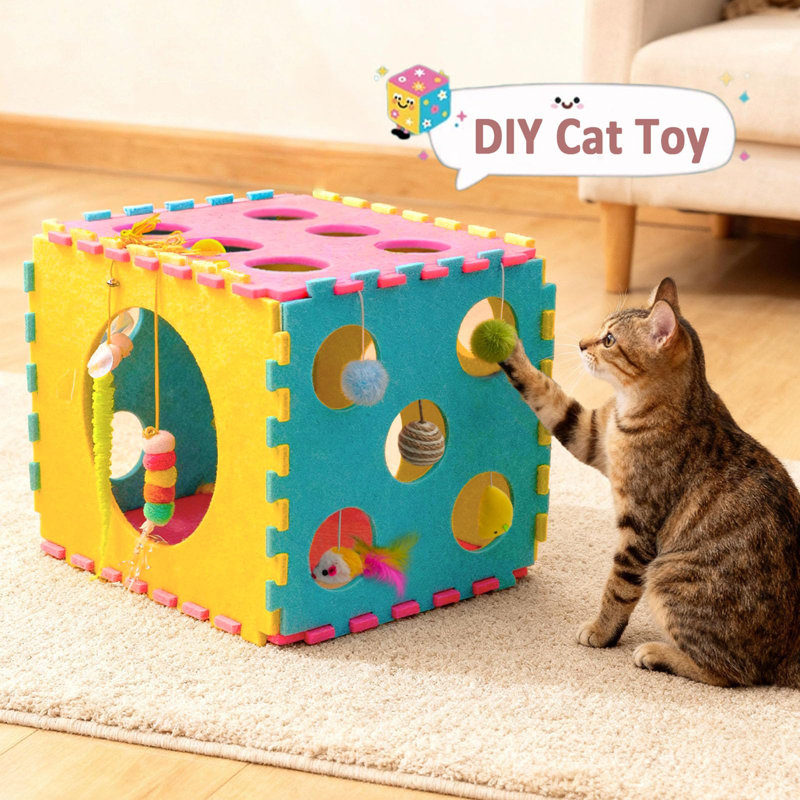 Niche pour chat avec 40 jouets