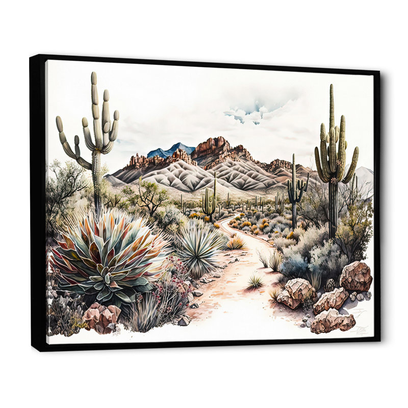 Arizona Desert Scenery I - Impression sur toile, H 12 po x l 20 po x P 1 po, Toile avec cadre flottant noir