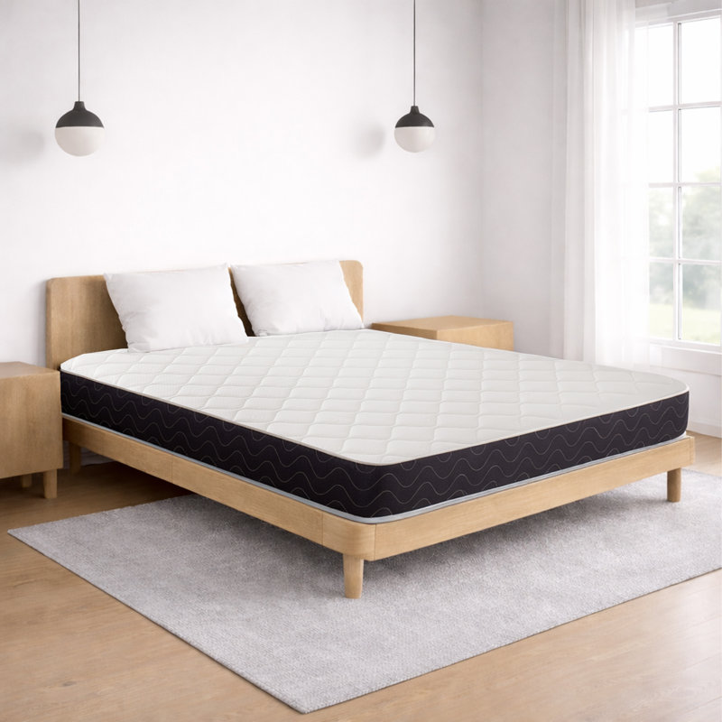Blizzard Black Border Quilted Hypoallergenic Memory Sprung Mattress, Single (3')