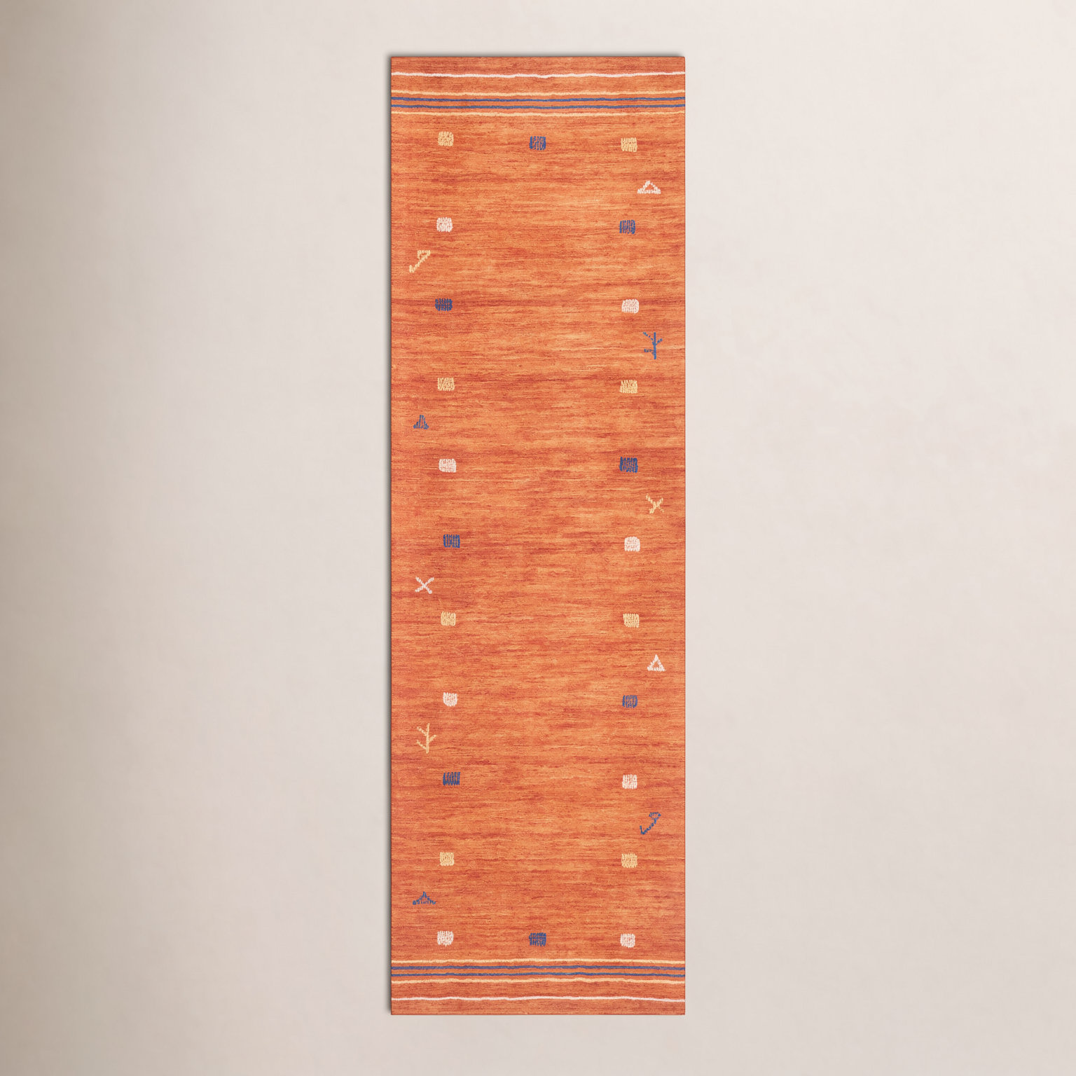 Danette Rust Hand-Loomed Wool Rug, Runner 2'3" x 8'