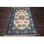 Tapis beige noué à la main de conception unique: 4 pi x 6 pi Jarmel