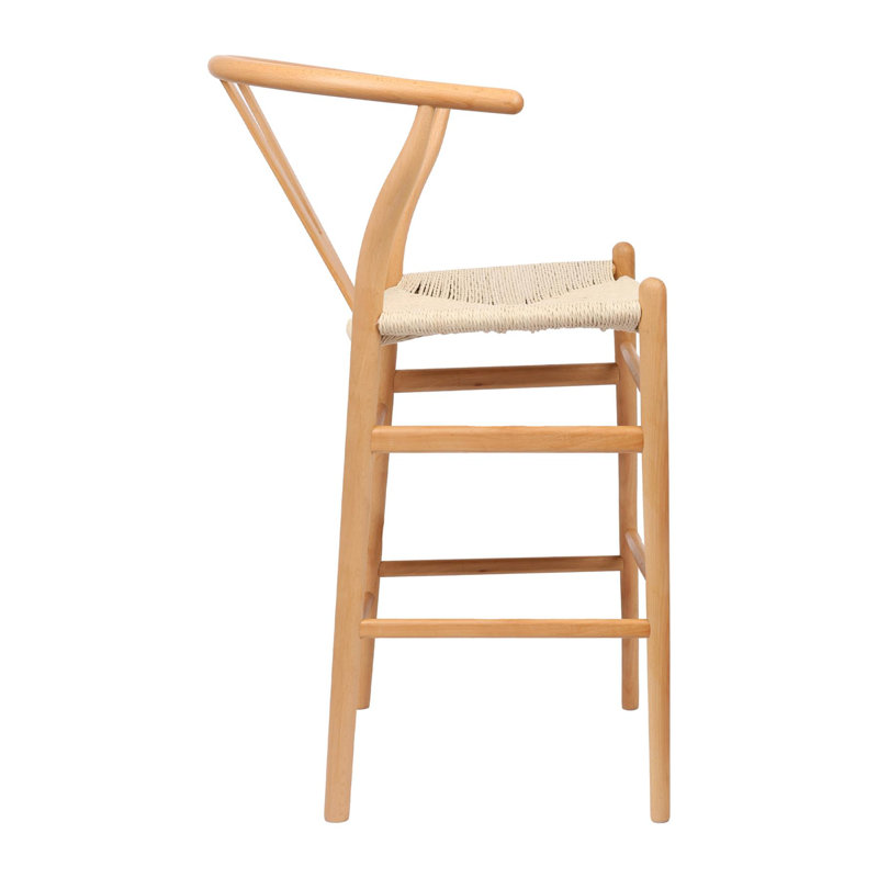 Nicholas Winter - Wooden Scandi Danish Style Bar Stools - Natural - Set of 2, Natural
