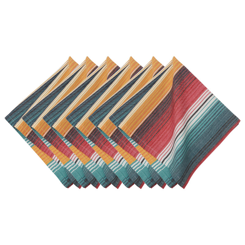 Ensemble de 6 serviettes Serape colorées