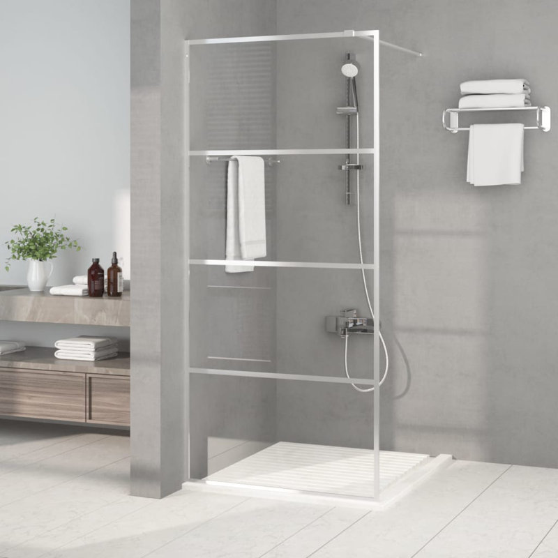 Warnke 195mm H Slab Semi-Frameless Tub Door with Clear Glass, 90 x 195cm
