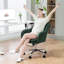 HOMCOM Snow Flannel Office Chair Makeup Vanity Chair Wheeled-619113381